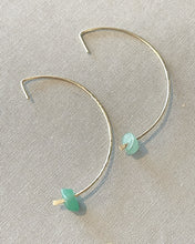 Load image into Gallery viewer, Aventurine Crescent Hoops
