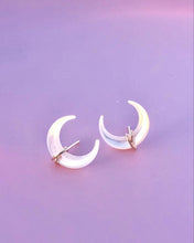 Load image into Gallery viewer, Crescent Moon Pearl Studs
